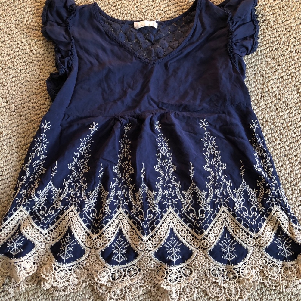 dark blue altar’d state blouse